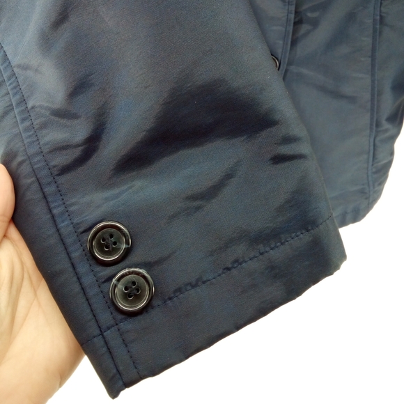 Gallery Navy Blue Vegan Rain Resistant Jacket Coat Puffer Nylon Blend M - Picture 5 of 10